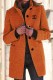 Caramel Colour Casual Vintage Print Letter Mandarin Collar Outerwear