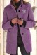 Light Purple Casual Vintage Print Letter Mandarin Collar Outerwear