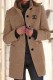 Camel Casual Vintage Print Letter Mandarin Collar Outerwear