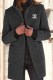 Black Casual Vintage Print Letter Mandarin Collar Outerwear