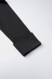Light Khaki Casual Solid Cardigan Turndown Collar Outerwear