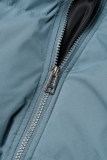 Lake Blue Casual Daily Solid Patchwork Zipper Collar Outerwear