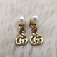 White Gold Simplicity Letter Patchwork Chains Earrings