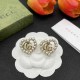 White Gold Elegant Letter Pearl Earrings
