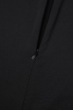Black Street Solid Hollowed Out Patchwork Zipper Turtleneck Skinny Jumpsuits