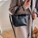 Black Street Simplicity Solid Patchwork Zipper Bags