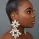 White Casual Party Patchwork Rhinestone Earrings