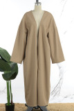 Black Elegant Solid Patchwork Cardigan Collar Outerwear