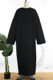 Black Elegant Solid Patchwork Cardigan Collar Outerwear
