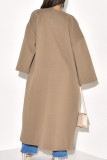 Black Elegant Solid Patchwork Cardigan Collar Outerwear