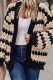 Black Apricot Casual Patchwork Cardigan Contrast Outerwear