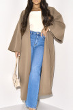 Black Elegant Solid Patchwork Cardigan Collar Outerwear