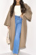 Khaki Elegant Solid Patchwork Cardigan Collar Outerwear