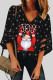 Black Casual Print Patchwork Mesh V Neck T-Shirts