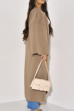 Black Elegant Solid Patchwork Cardigan Collar Outerwear