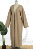Black Elegant Solid Patchwork Cardigan Collar Outerwear