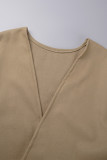 Black Elegant Solid Patchwork Cardigan Collar Outerwear