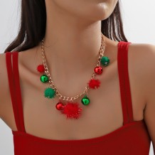 Red Green Casual Patchwork Necklaces