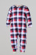 Red White Casual Long Sleeve Patchwork Plaid Print Kids