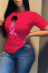 Red Casual Vintage Print Patchwork O Neck T-Shirts
