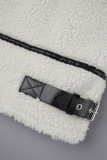 Milky Casual Solid Patchwork Cardigan Turndown Collar Outerwear