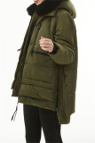 Army Green Casual Solid Patchwork Hooded Collar Outerwear