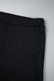 Black Street Color Block Patchwork Zipper Turtleneck Long Sleeve Two Pieces