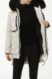 Light Gray Casual Solid Patchwork Hooded Collar Outerwear