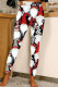 Multicolor Casual Print Basic Skinny High Waist Pencil Full Print Trousers