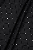 Black Sexy Solid See-through Backless Slit Halter Long Dress (Subject To The Actual Object,With Panties)