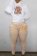 Camel Casual Character Print Letter Hooded Collar Long Sleeve Two Pieces