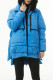 The cowboy blue Casual Solid Patchwork Hooded Collar Outerwear
