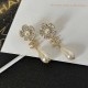 White Gold Elegant Letter Patchwork Rhinestone Earrings