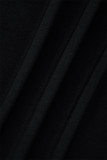 Black Street Color Block Patchwork Zipper Turtleneck Long Sleeve Two Pieces