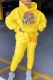 Yellow Casual Character Print Letter Hooded Collar Long Sleeve Two Pieces