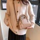 Khaki Street Simplicity Letter Zipper Bags