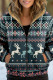 Ink Green Casual Print Patchwork Zipper Hooded Collar Outerwear