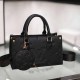 Black Elegant Simplicity Letter Patchwork Bags