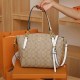 Khaki Street Letter Geometric Zipper Bags