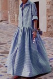 Pink Casual Plaid Print Patchwork Turndown Collar Shirt Dress Dresses