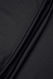 Black Sexy Solid Backless Off the Shoulder Irregular Dress Dresses