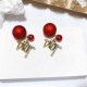 Red Celebrities Letter Patchwork Earrings