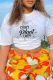 White Casual Daily Character Patchwork Letter O Neck T-Shirts