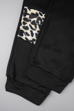 Red Street Print Patchwork Hooded Collar Long Sleeve Two Pieces