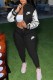 Black Casual Street Print Letter Hooded Collar Long Sleeve Two Pieces