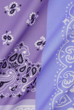 Colour Casual Print Patchwork Pocket Straight Low Waist Straight Full Print Bottoms