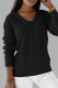 Black Casual Solid Basic V Neck Tops