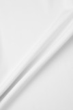 White Casual Daily Elegant Simplicity Solid Color Off the Shoulder Regular Jumpsuits