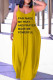 Earth Yellow Sexy Casual Print Backless Spaghetti Strap Long Dress Dresses