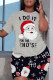 Grey Black Casual Print Basic O Neck Short Sleeve Two Pieces
